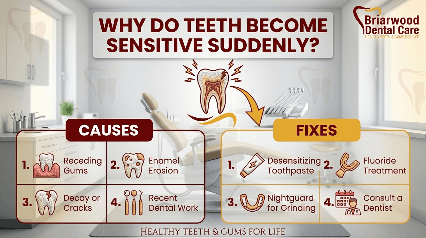Why Do Teeth Become Sensitive Suddenly Causes & Fixes